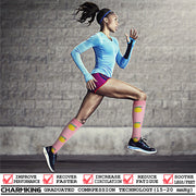 Compression Socks for Women & Men (6 Pairs) 15-20 mmHg is Best for Athletics, Running, Flight Travel, Support - CHARMKING