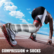 Compression Socks for Women & Men (6 Pairs) 15-20 mmHg is Best for Athletics, Running, Flight Travel, Support - CHARMKING