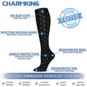 Compression Socks for Women & Men (6 Pairs) 15-20 mmHg is Best for Athletics, Running, Flight Travel, Support - CHARMKING