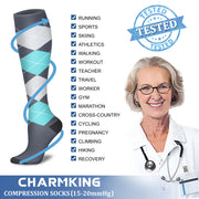 Compression Socks (8 Pairs), 15-20 mmHg for Men & Women - CHARMKING