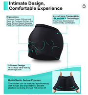 MARWEW Migraine Ice Head Relief Hat - Migraine Ice Headache Wrap for Cold and Hot Therapy Reusable Stretchable 360 Degree Compression Cold Gel Ice Black Pack for Sinus Pressure Relief Puffy Eyes