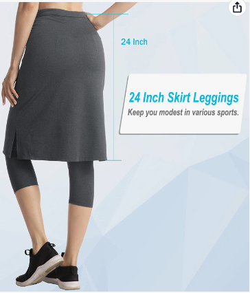 QUXIANG Skirted Leggings for Women Dressy Skirt with Leggings Attached  Workout Modest Swim Skirts with Capri