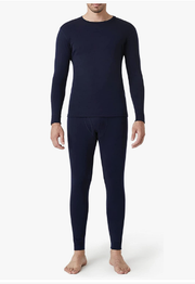 QUXIANG Men's 100% Merino Wool Base Layer Set, Light/Mid Weight Thermal Underwear, Activewear Long John Top& Bottom M31