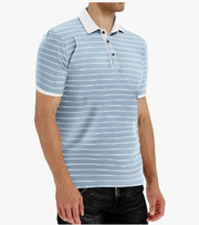 CHARMKING Men's Polo Shirt Short/Long Sleeve Casual Slim-fit Basic Designed Stripe Cotton Shirts