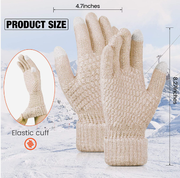 QUXIANG 4 Pairs Women's Winter Warm Fleece Lined Knit Gloves Elastic Cuff Winter Gloves
