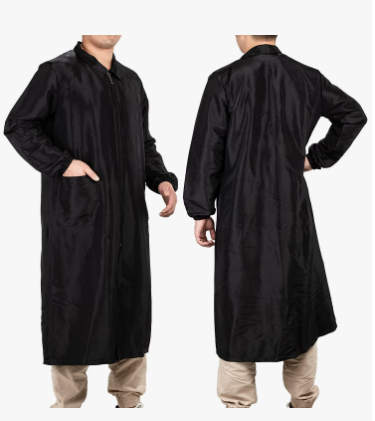 CHARMKING Long Length Pet Grooming Workwear with Pockets, Lightweight Anti Static Hairdresser Smock Barber Jacket