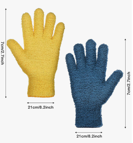 CHARMKING 2 Pairs Microfiber Gloves for Plants Dusting Cleaning Gloves Mittens House Cars Blinds Dusting