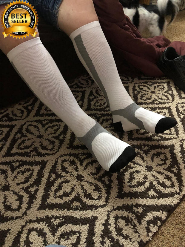 Compression Socks (8 Pairs), 15-20 mmHg for Men & Women - CHARMKING